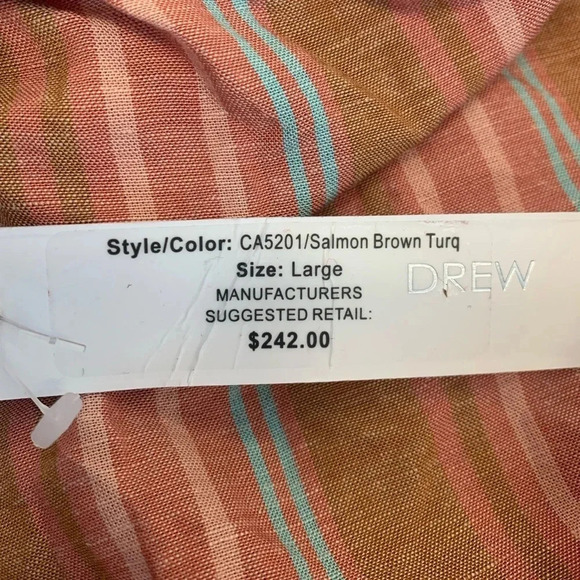 NWT DREW Anthropologie Linen Blend Striped Strapless Jumpsuit Size: L - Picture 8 of 11